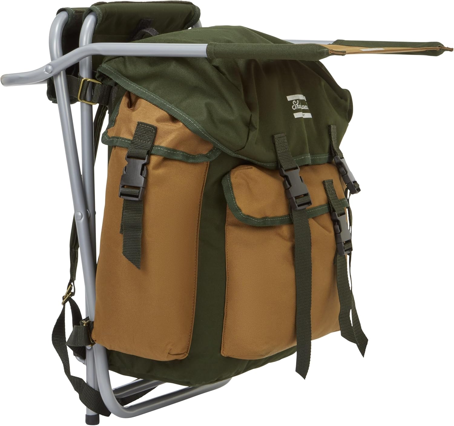 Folding Fishing Chair with Rucksack Storage Green
