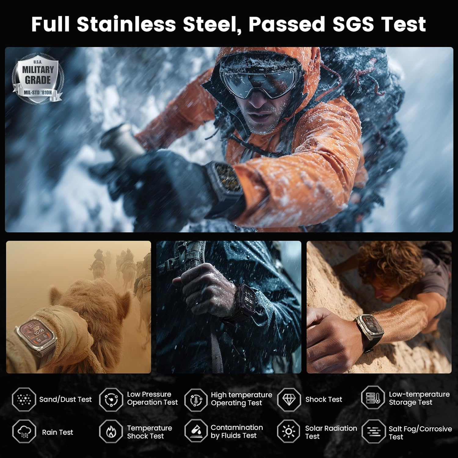 Military GPS Smart Watch AMOLED Offline Maps 10ATM Waterproof