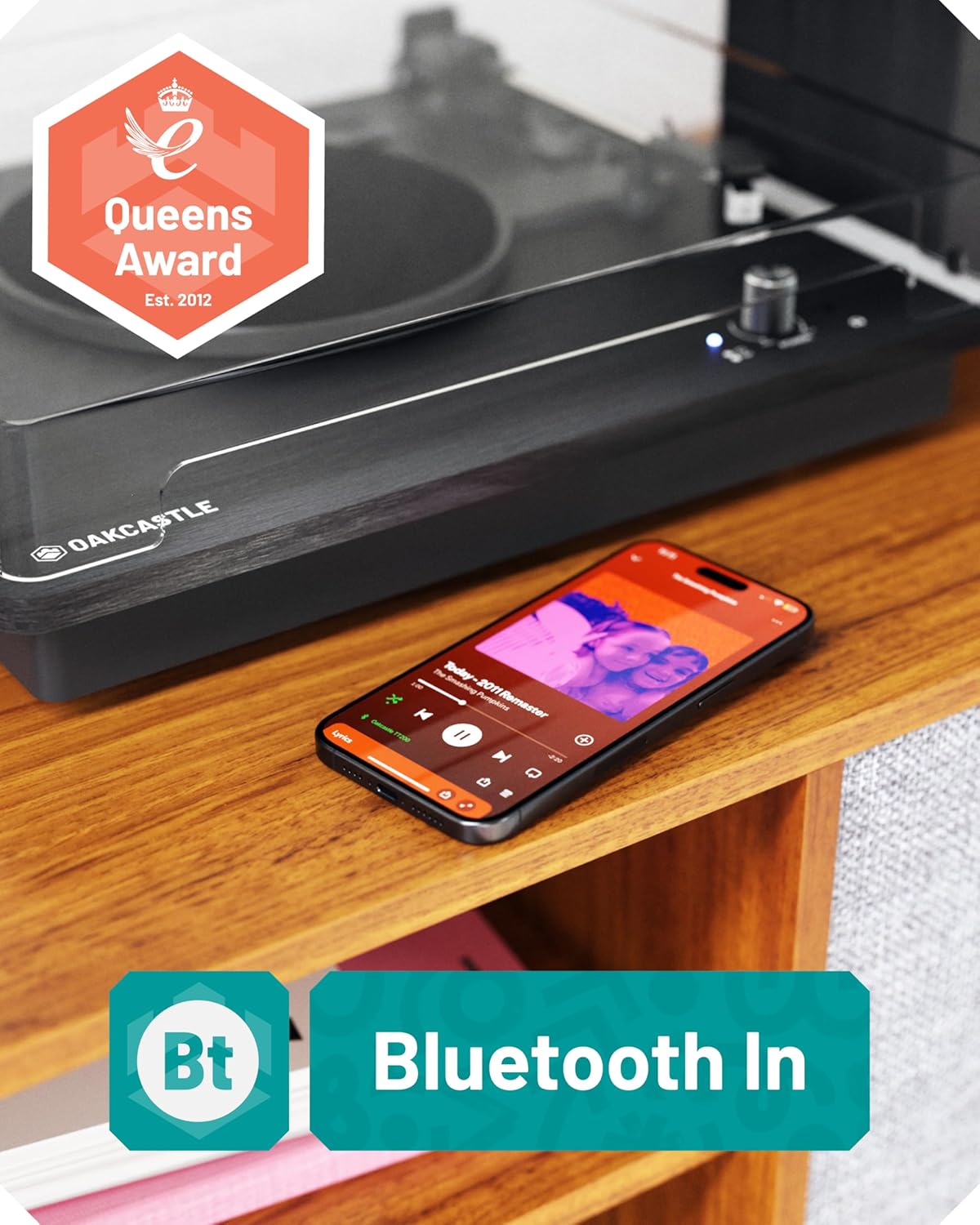 Vinyl Record Player Turntable with Speakers Bluetooth AUX 33/45/78RPM