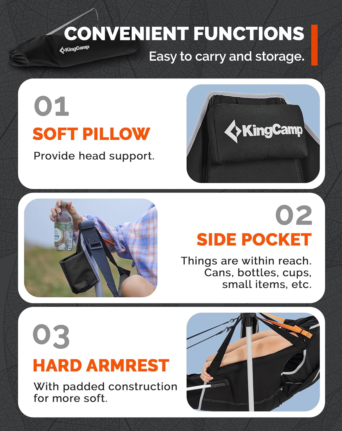 Hammock Camping Chair Swing Folding Seat with Footrest