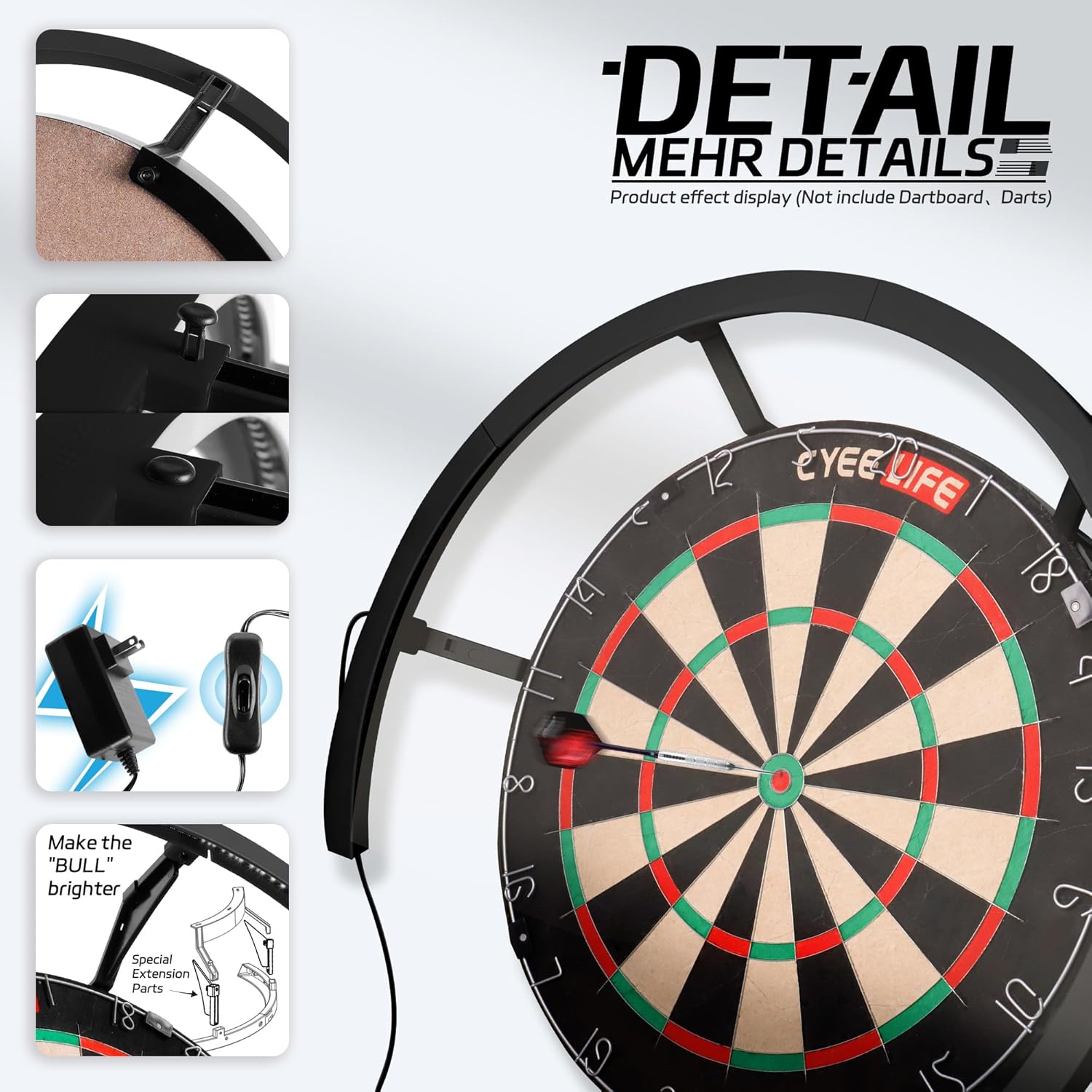 Dartboard LED Light 270 Ring 114 LEDs Shadow Free Universal