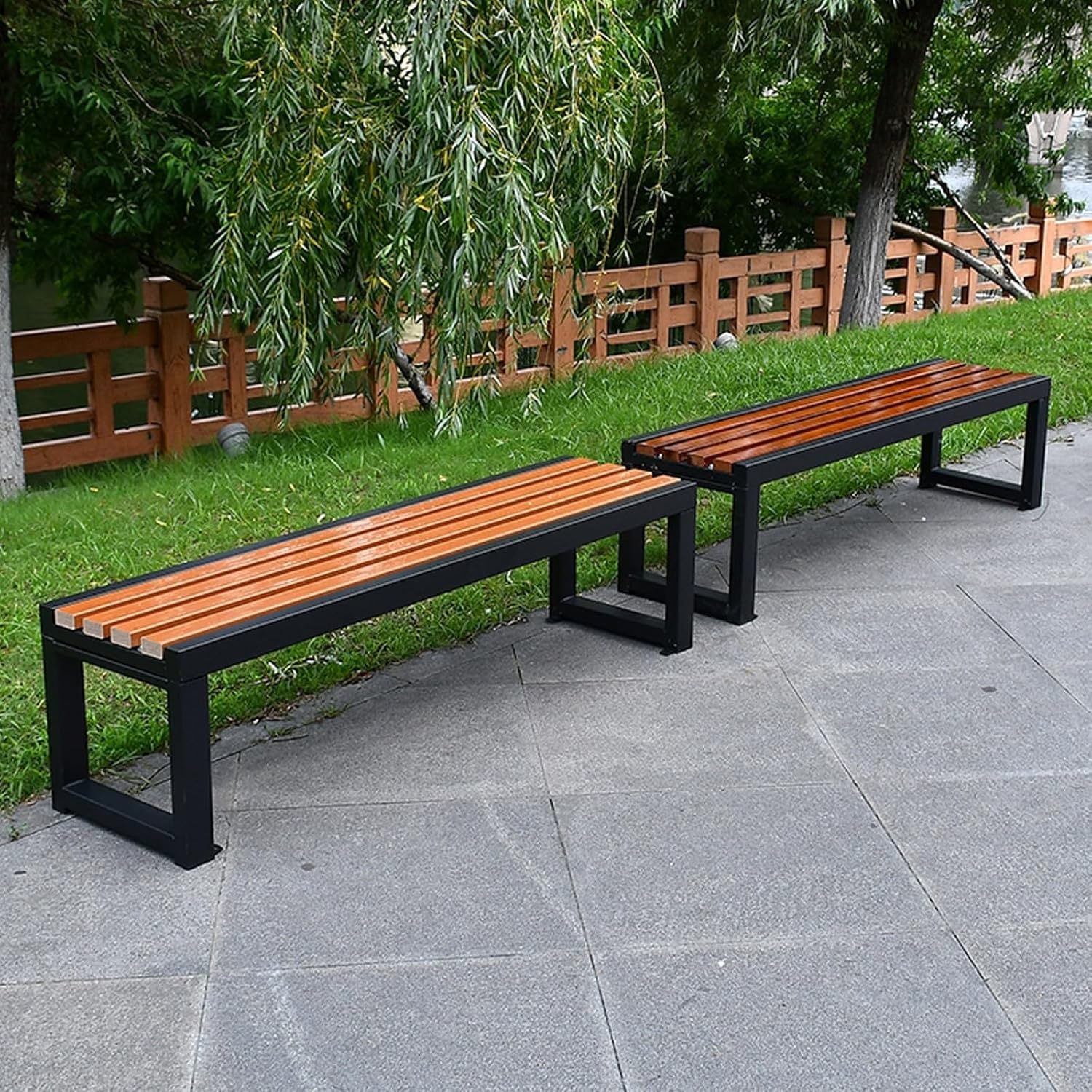 120cm Metal Garden Bench Cast Iron Outdoor Patio Park Seat