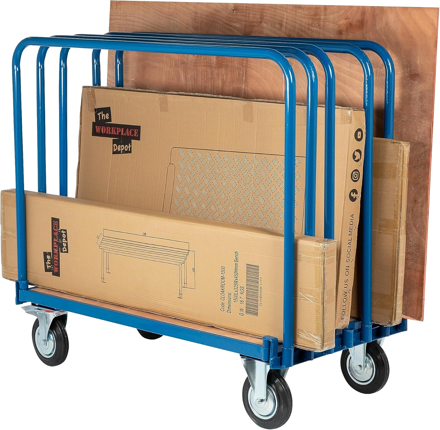 Heavy Duty Steel Sheet Trolley 500KG 6 Bar Cart
