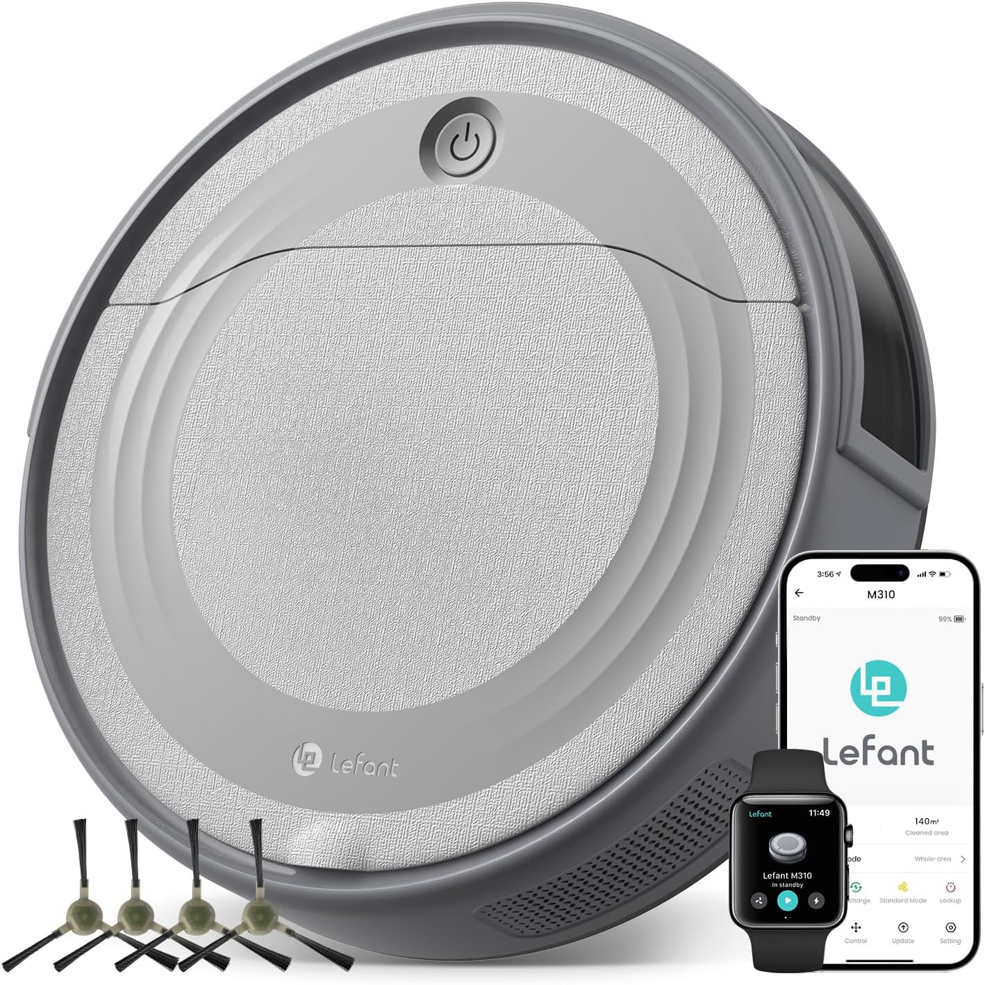 Robot Vacuum 4500Pa Slim 7.9cm Pet Hair Smart Cleaner