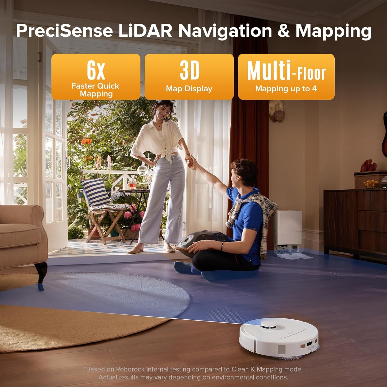 Robot Vacuum Mop 10000Pa Self Empty Wash Dry LiDAR Smart Mapping