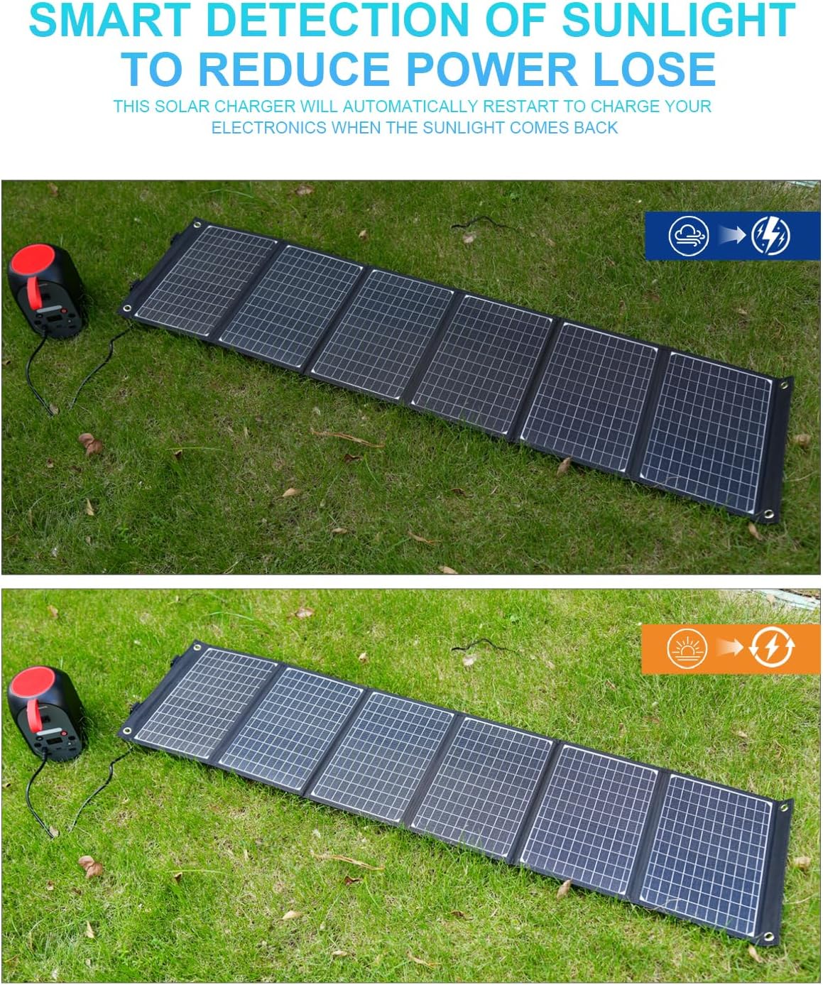 60W Foldable Solar Charger PD45W QC3 USB C DC Travel