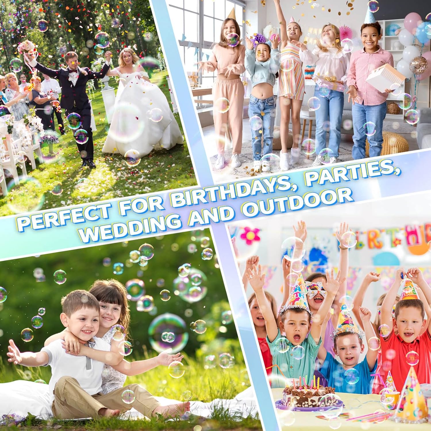 Bubble Gun RGB Light 5000 Kids Outdoor Party Toy Blue