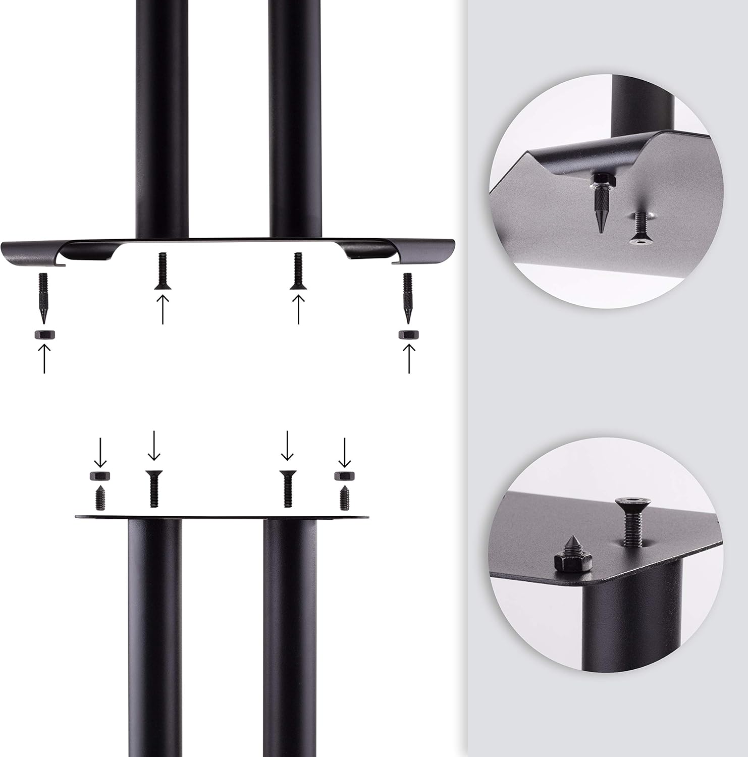 Speaker Stands Pair 80cm Steel HiFi Floor Stands Vibration Isolation
