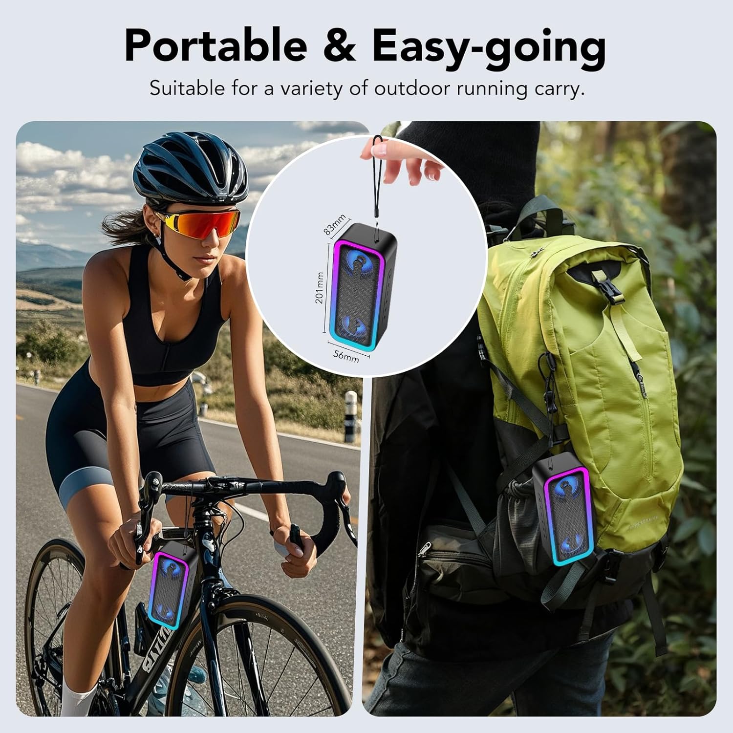 40W Portable Bluetooth Speaker IPX7 Waterproof 30H RGB