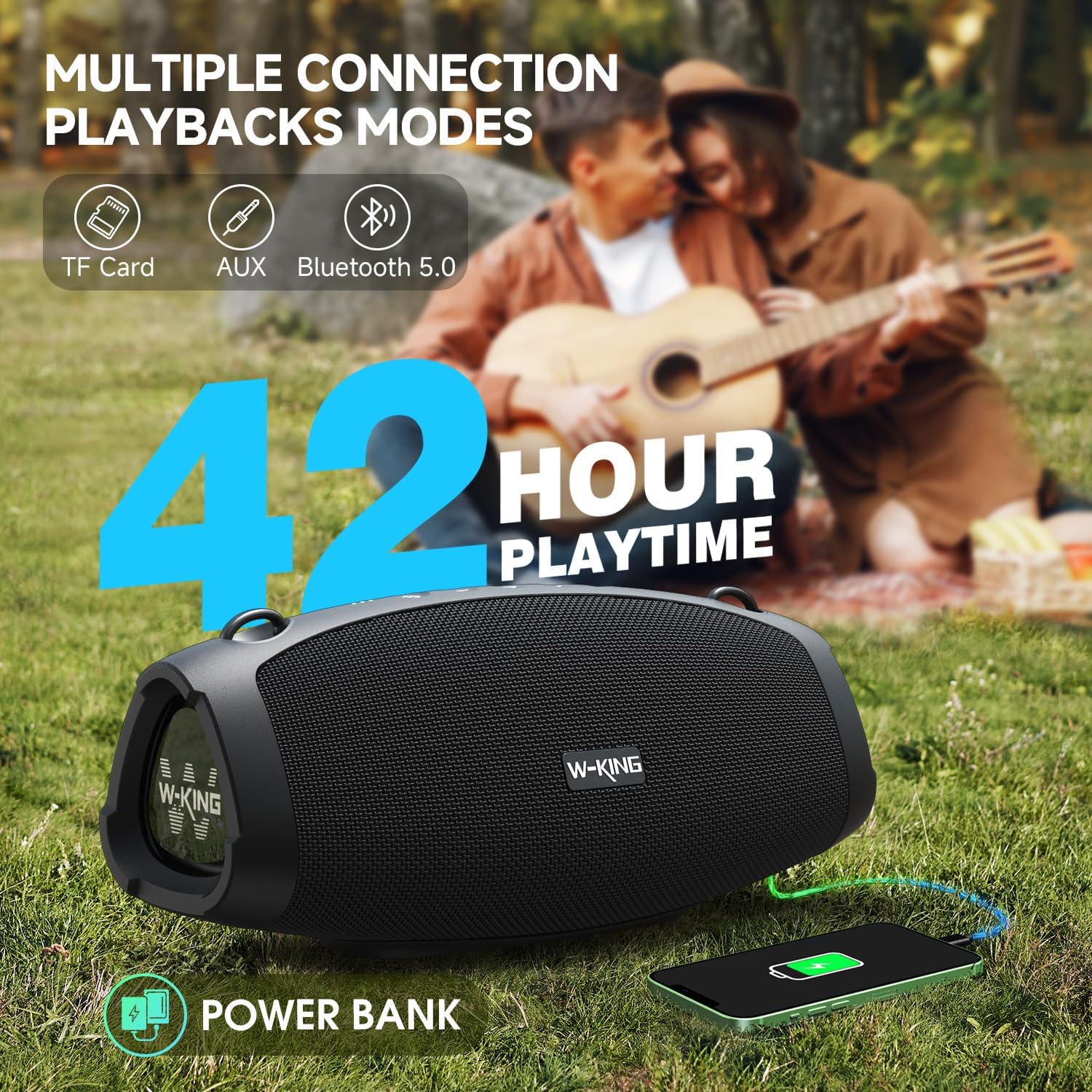 Bluetooth Speaker 120W Portable Loud Boombox Waterproof