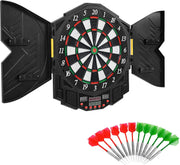 Electronic Dartboard Set Auto Scoring LED Display 12 Darts Cabinet