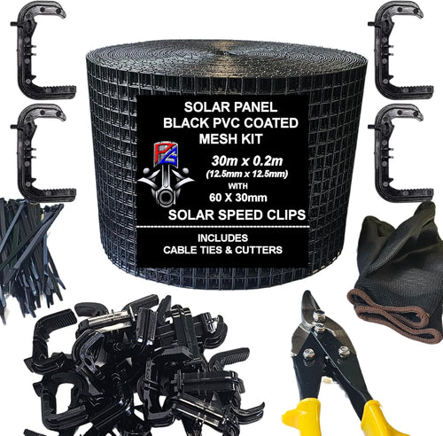 30M Solar Panel Bird Proofing Mesh Kit with 60 Clips