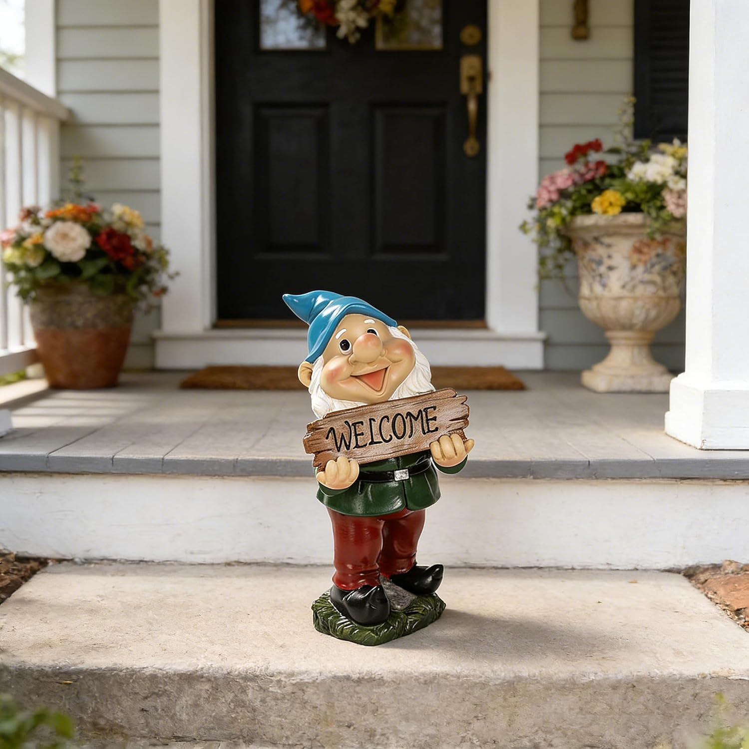 Garden Gnome Statue Resin Waterproof Outdoor Lawn Decor