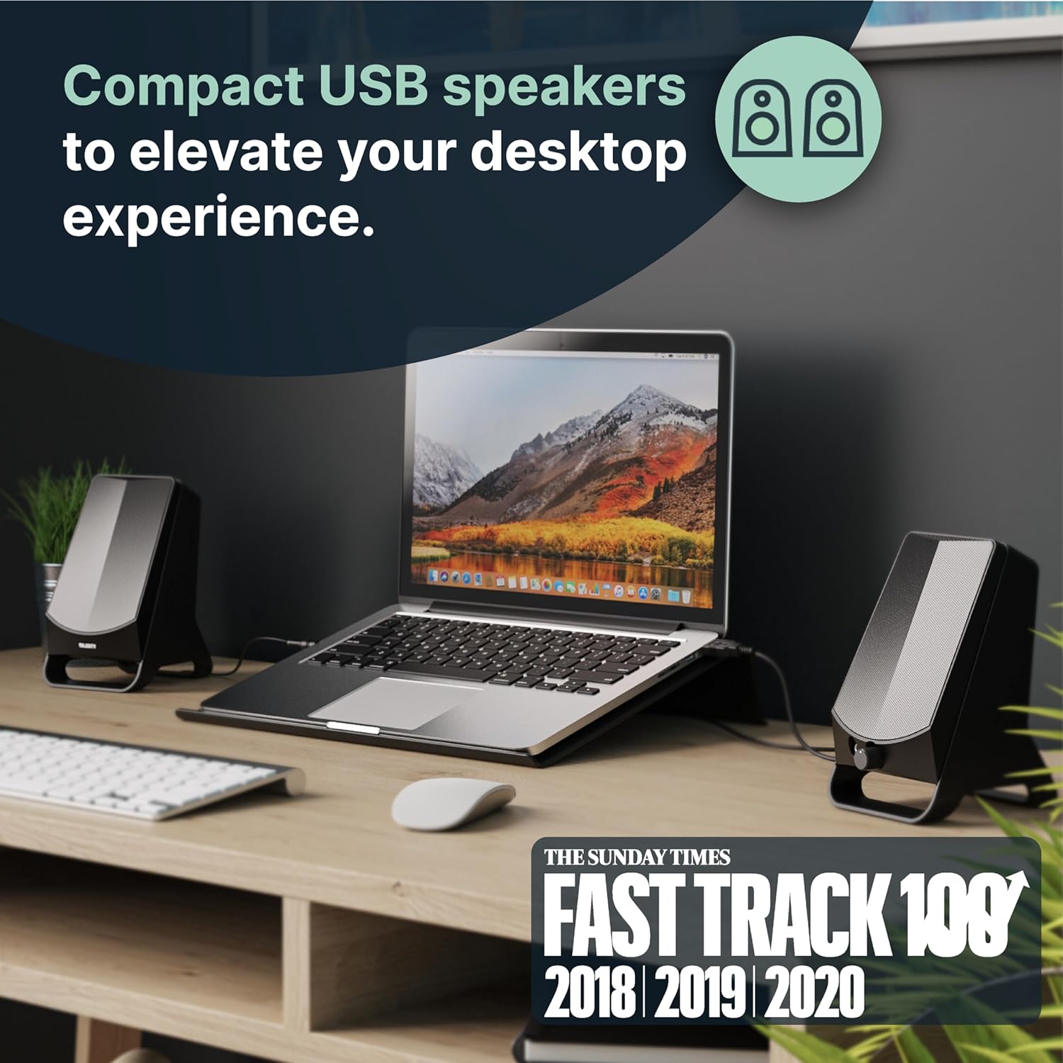 Compact Computer Speakers 10W Stereo AUX USB Desktop PC Mac