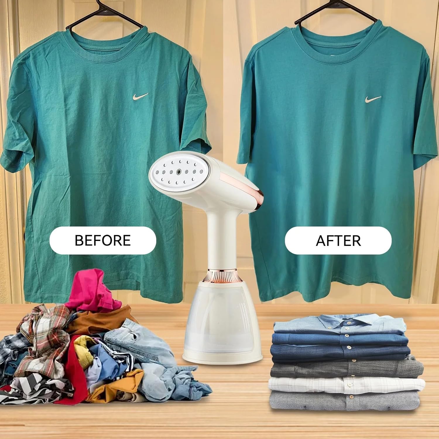 Handheld Garment Steamer Portable Compact Travel Wrinkle Remover