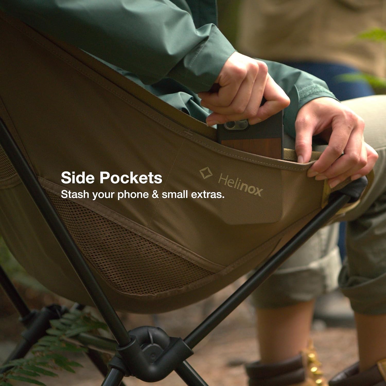 High Back Camping Chair Lightweight Foldable Black