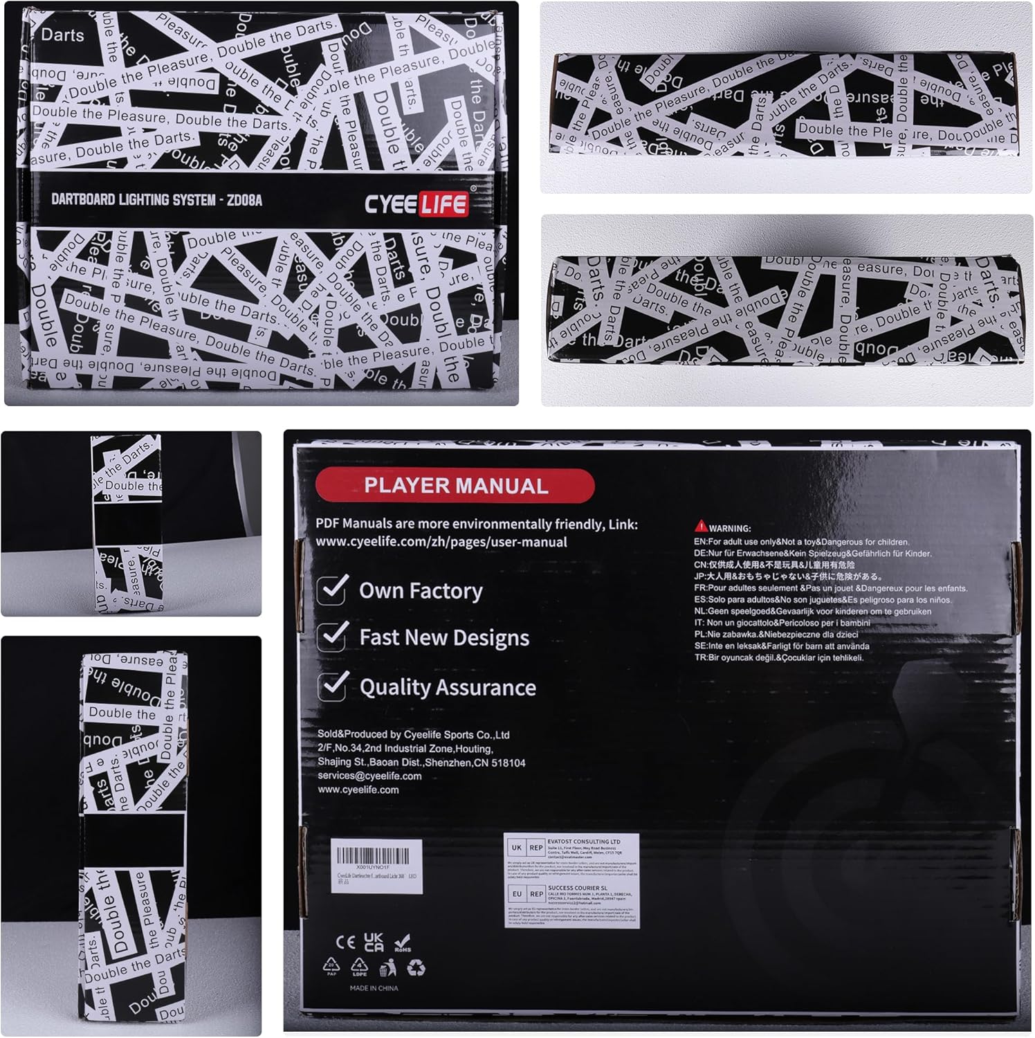 360 Dart Board LED Light Modular Panels Shadow Free Full Ring