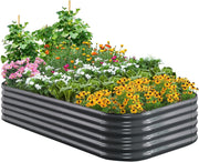Large Oval Galvanized Raised Garden Bed 240x120cm Steel