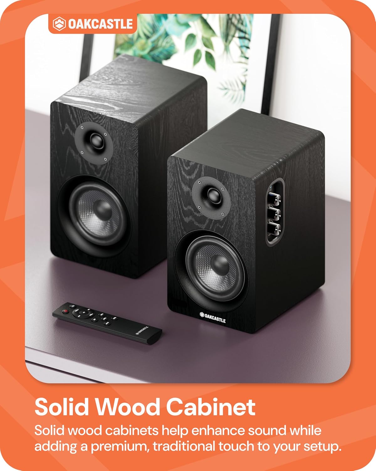 Bookshelf Speakers 60W Bluetooth 5.4 HDMI ARC Optical USB