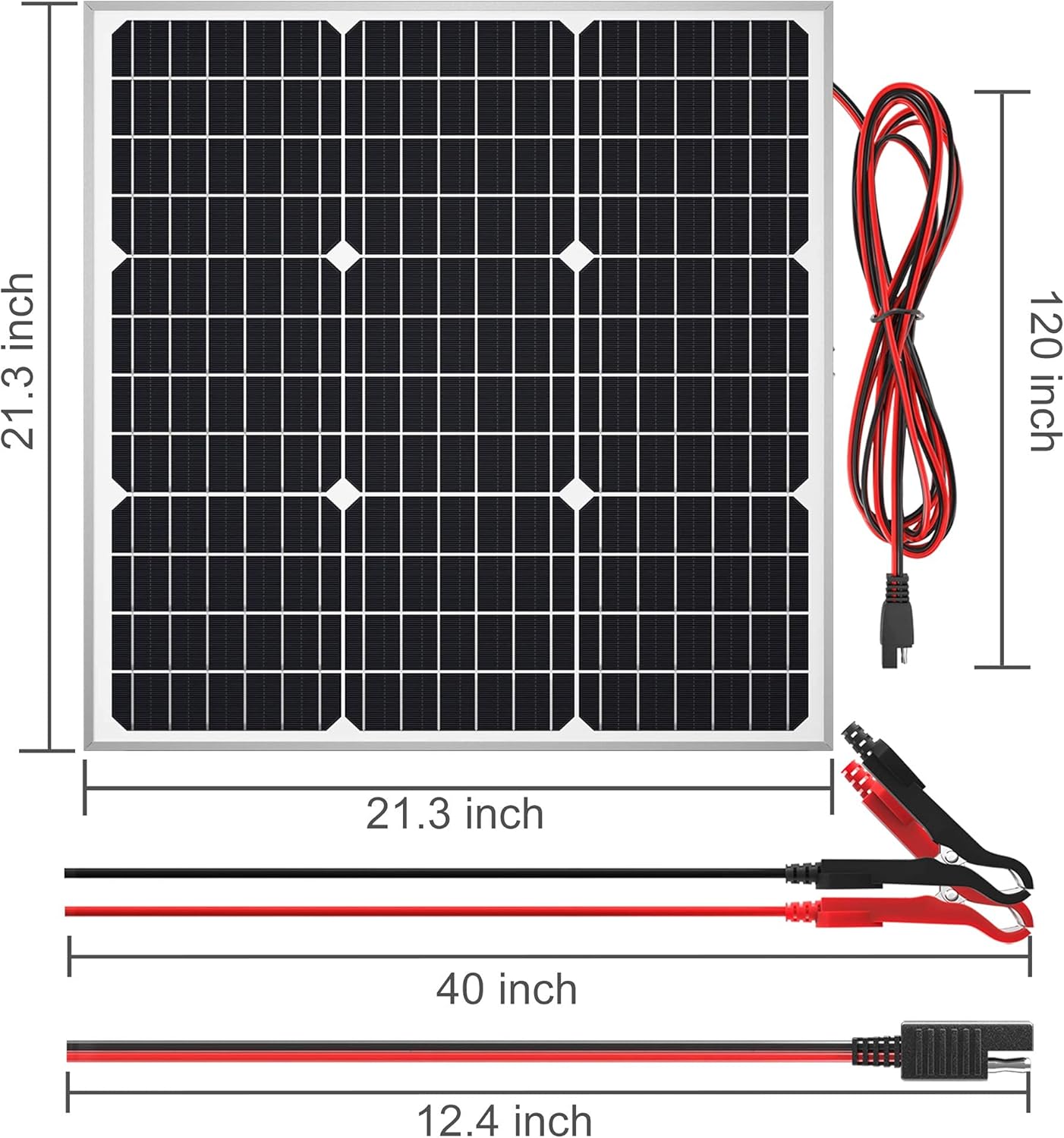 50W 12V Solar Panel Kit Trickle Charger Waterproof Controller