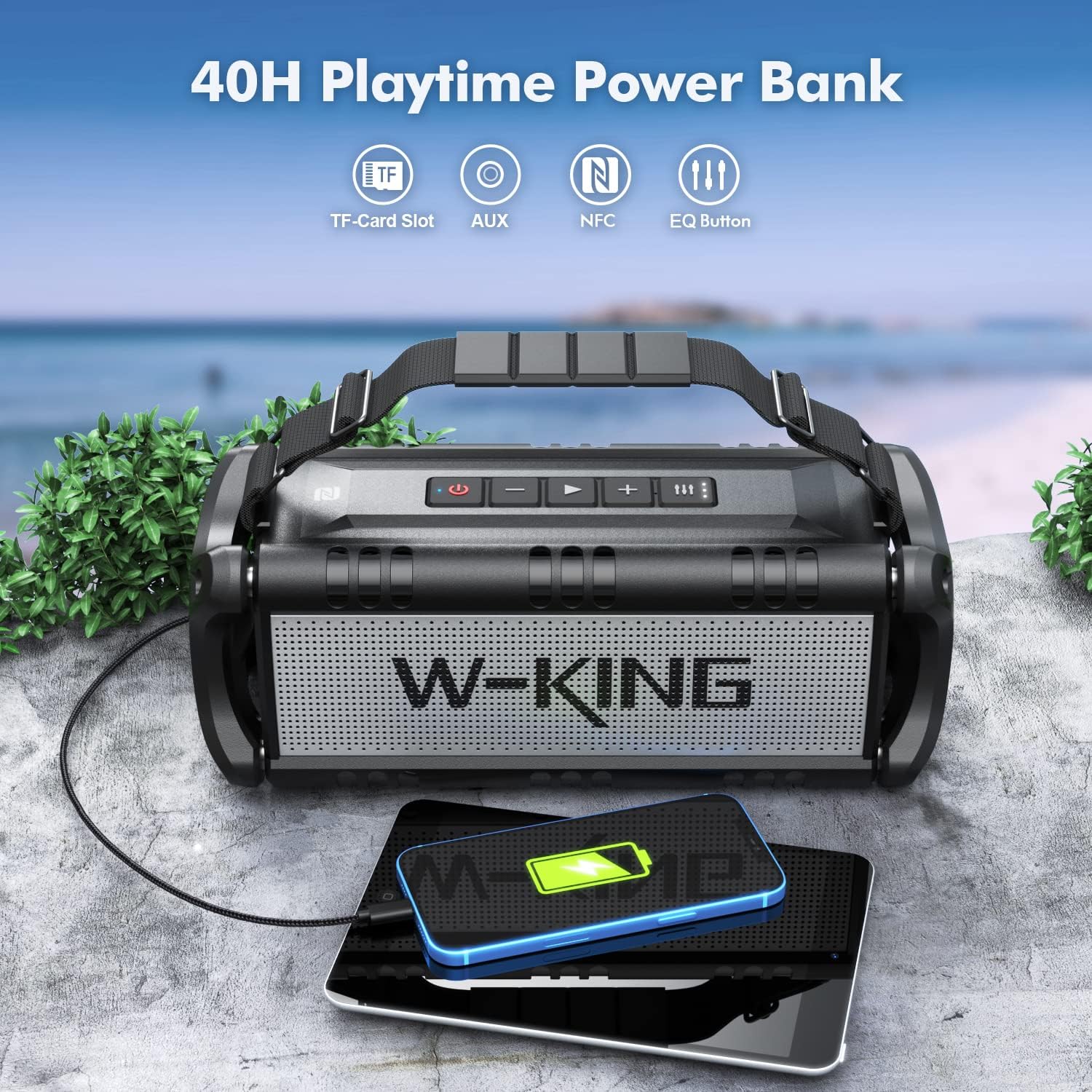 90W Bluetooth Speaker Deep Bass Waterproof 40H Playtime TWS