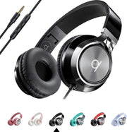 Wired On Ear Headphones With Mic Volume Control 3.5mm