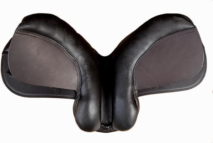 Kids Leather English Jumping Saddle 12 Seat Youth Riding