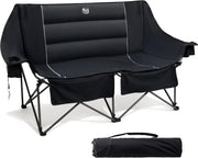 Double Camping Sofa Chair 2 Seater 320KG Black