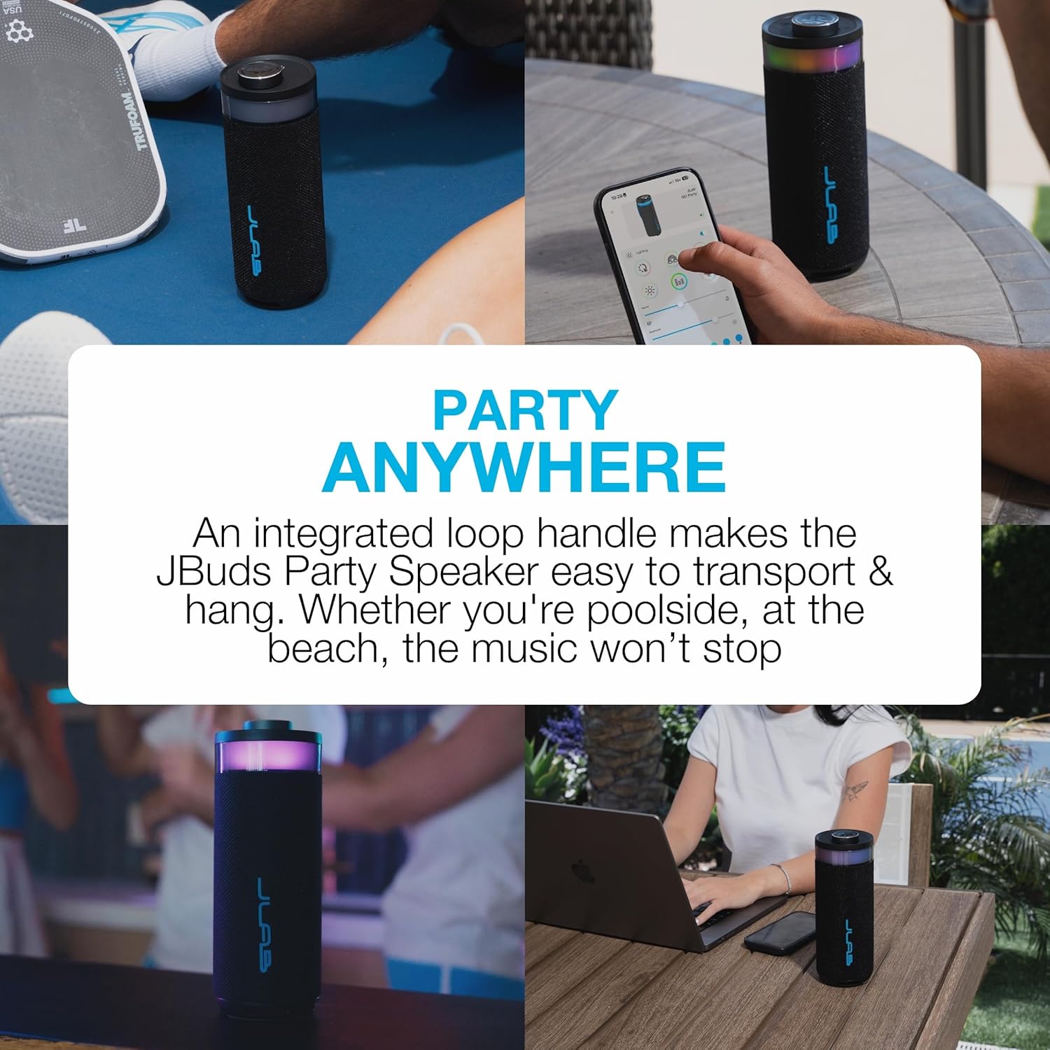 Bluetooth Party Speaker 30W Portable RGB Lights 12H Waterproof