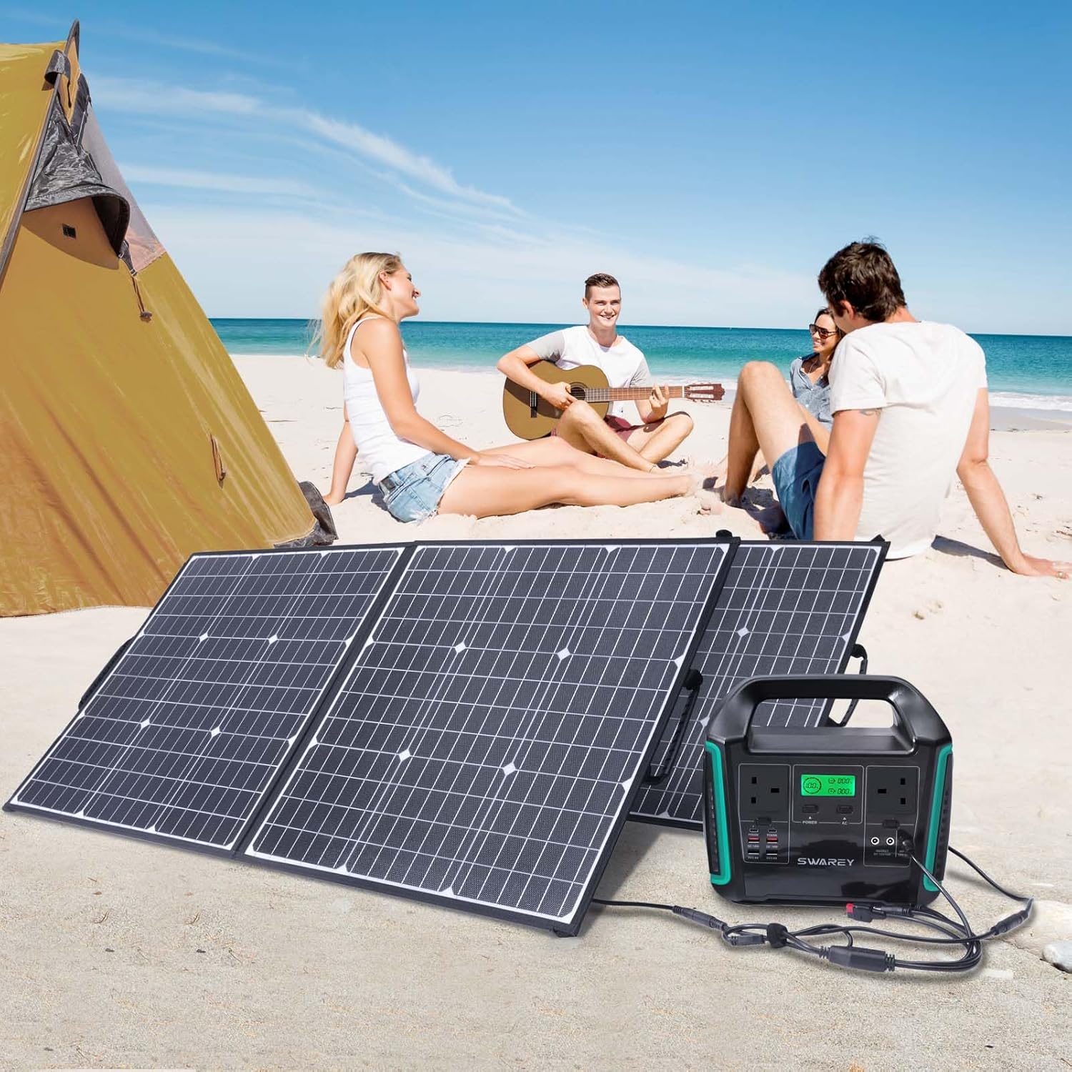 100W Foldable Solar Panel 60W USB C Fast Charge Camping