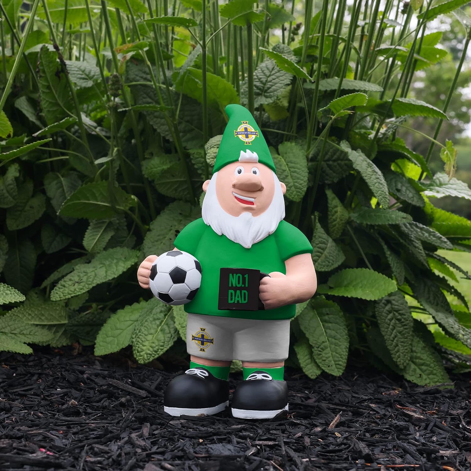 25cm Football Dad Gnome Hand Painted Garden Ornament Gift Decor
