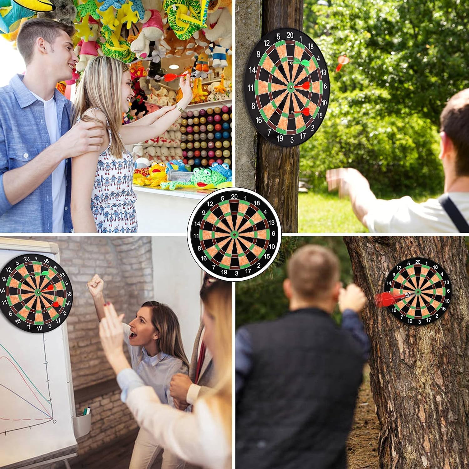 17in Magnetic Dartboard Set Safe Family Game 12 Darts No Sharp Tips