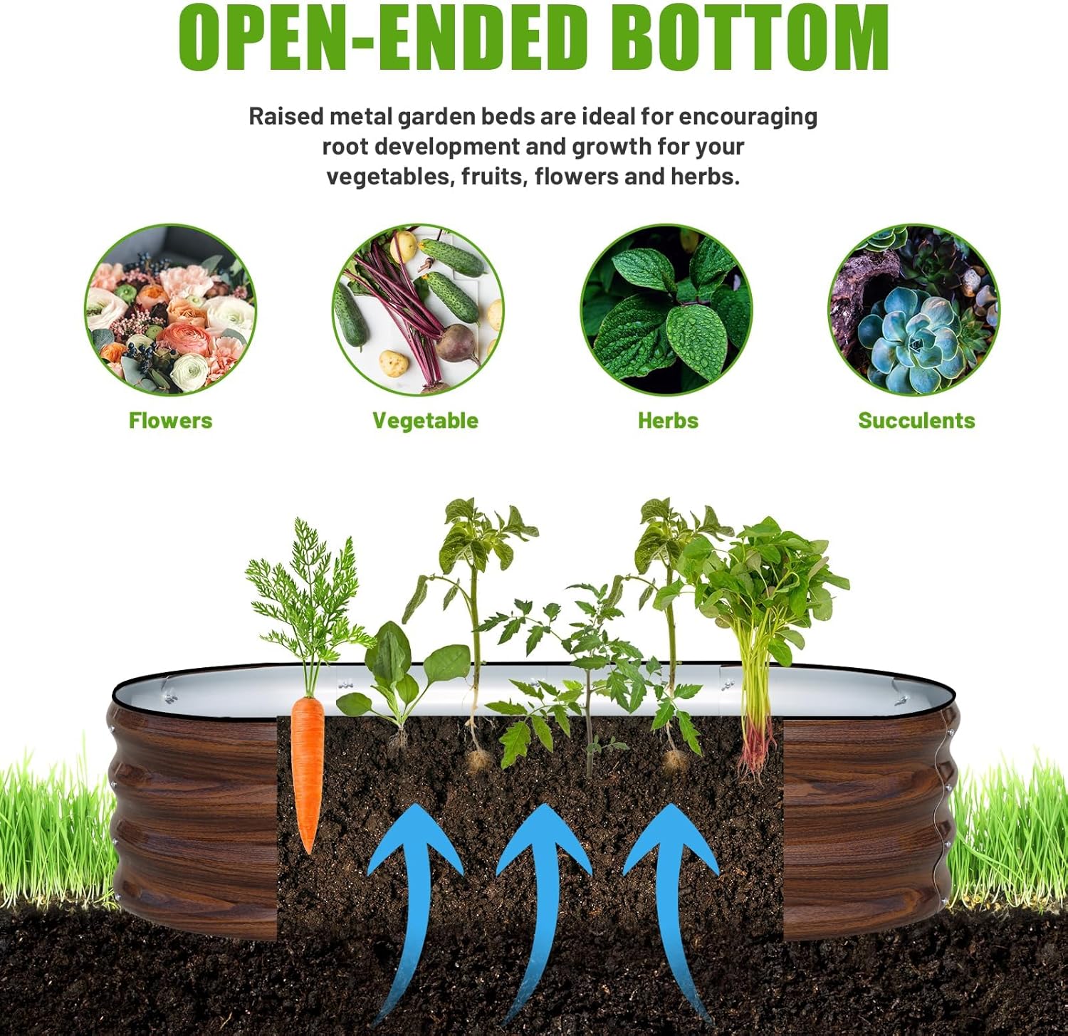 Raised Garden Bed 3 Pack 120cm Metal Planters Large Outdoor