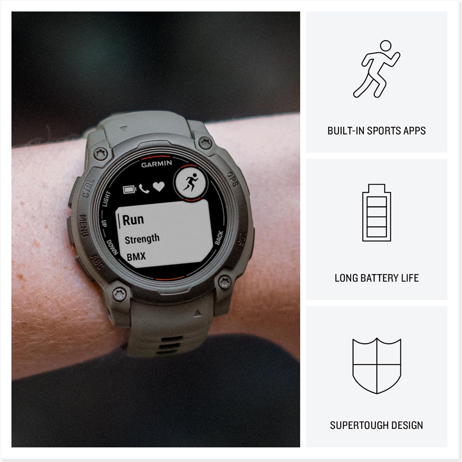 Rugged GPS Smart Watch 45mm Outdoor Fitness Tracker Lime