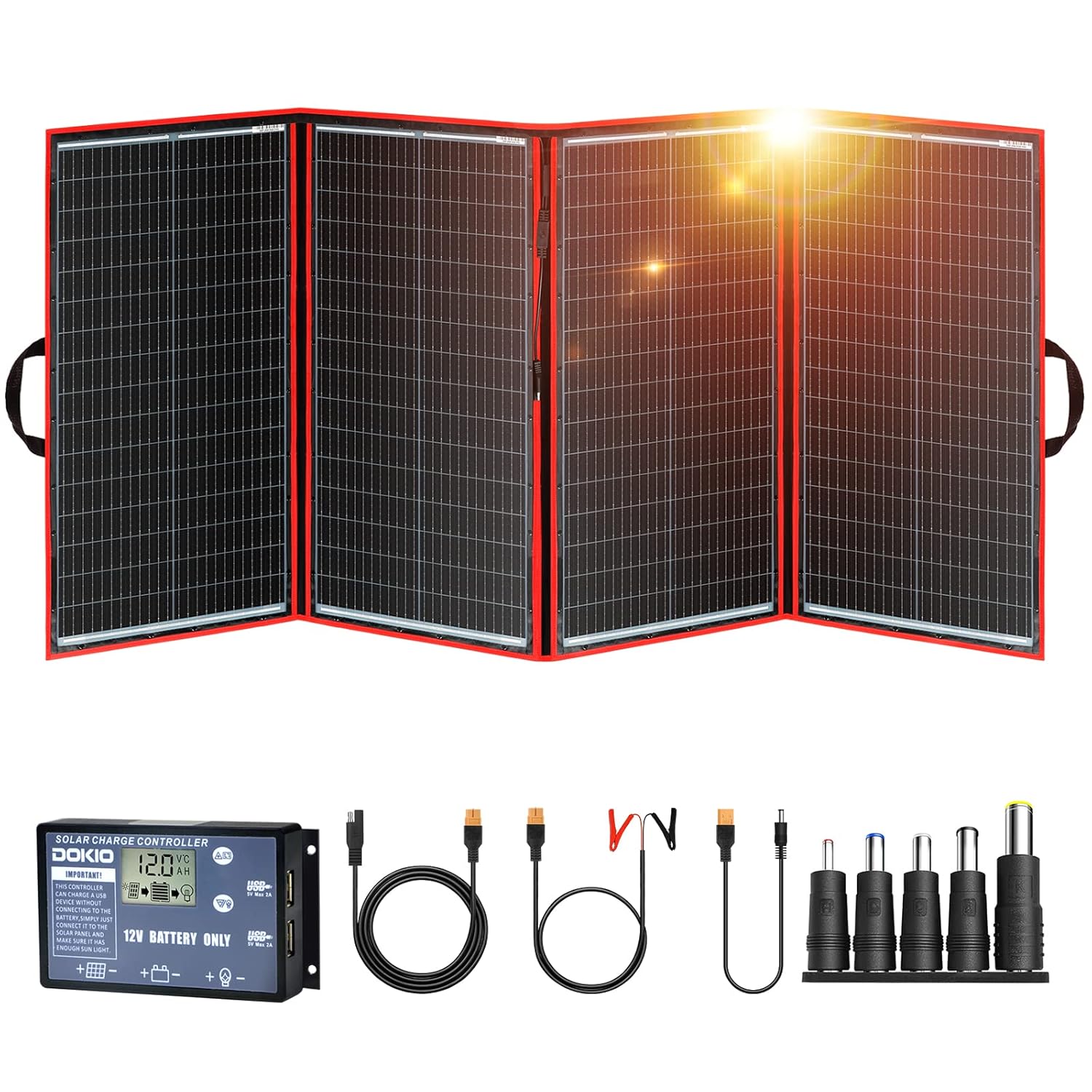 300W Foldable Solar Panel Kit 12V with 20A Controller