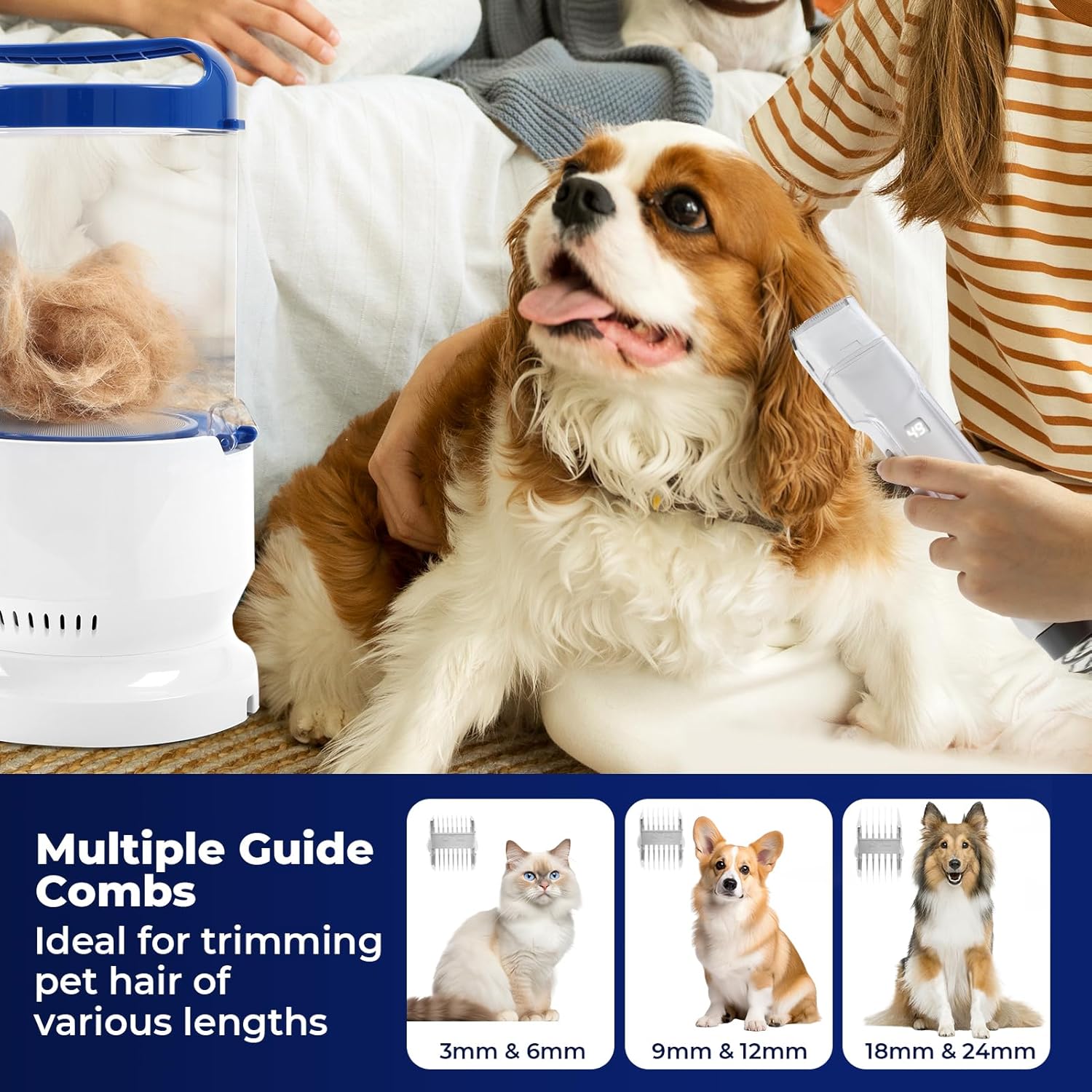 Dog Grooming Vacuum 12000Pa 3L Clipper Kit Low Noise
