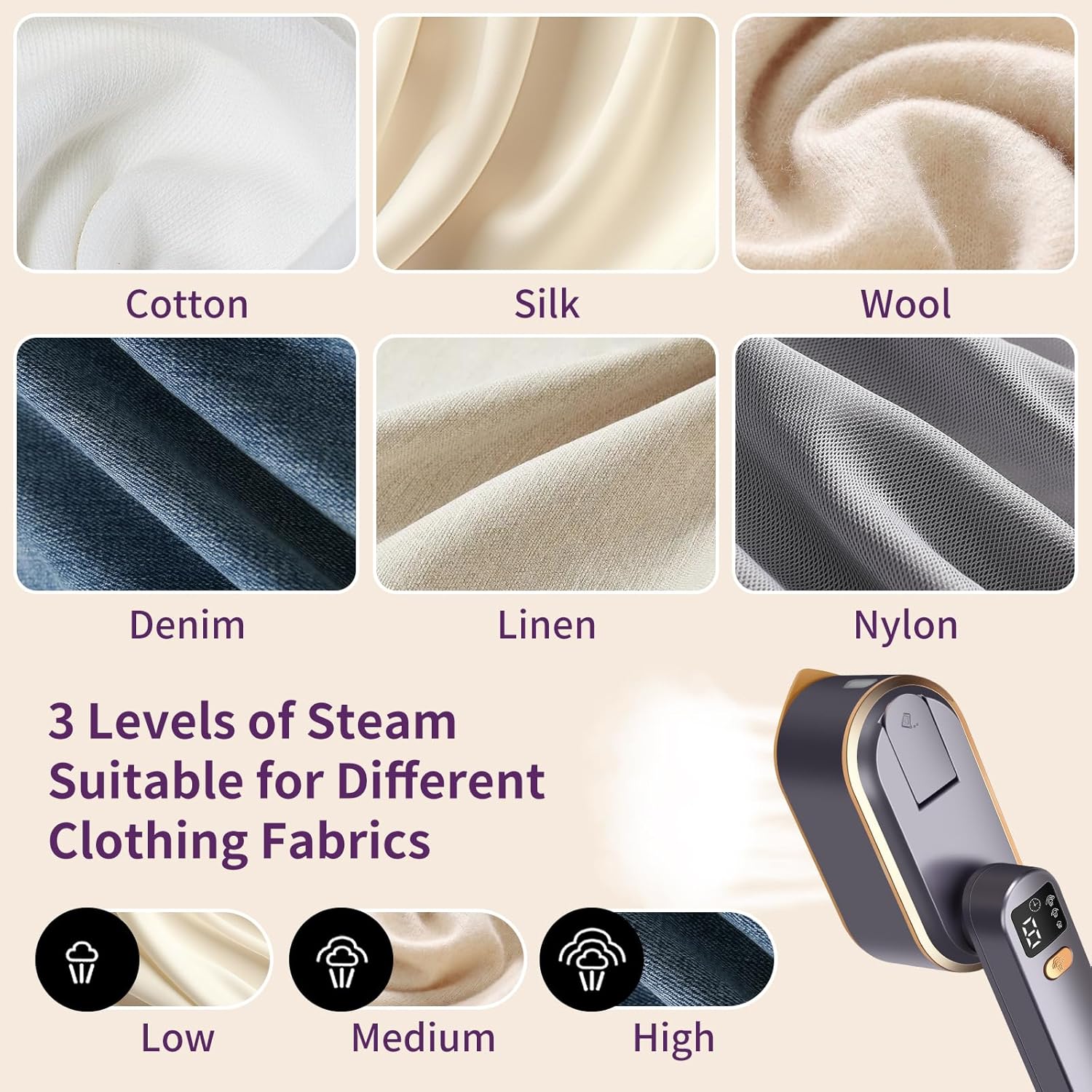 Portable Clothes Steamer Travel Iron Foldable Handheld Steam Iron