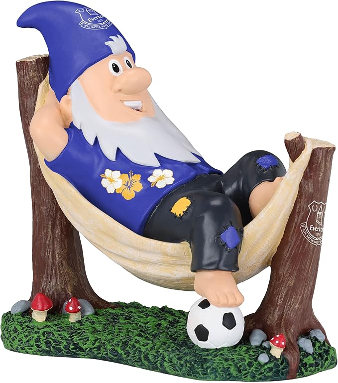 Football Garden Gnome Hammock Statue Hand Painted Outdoor Decor