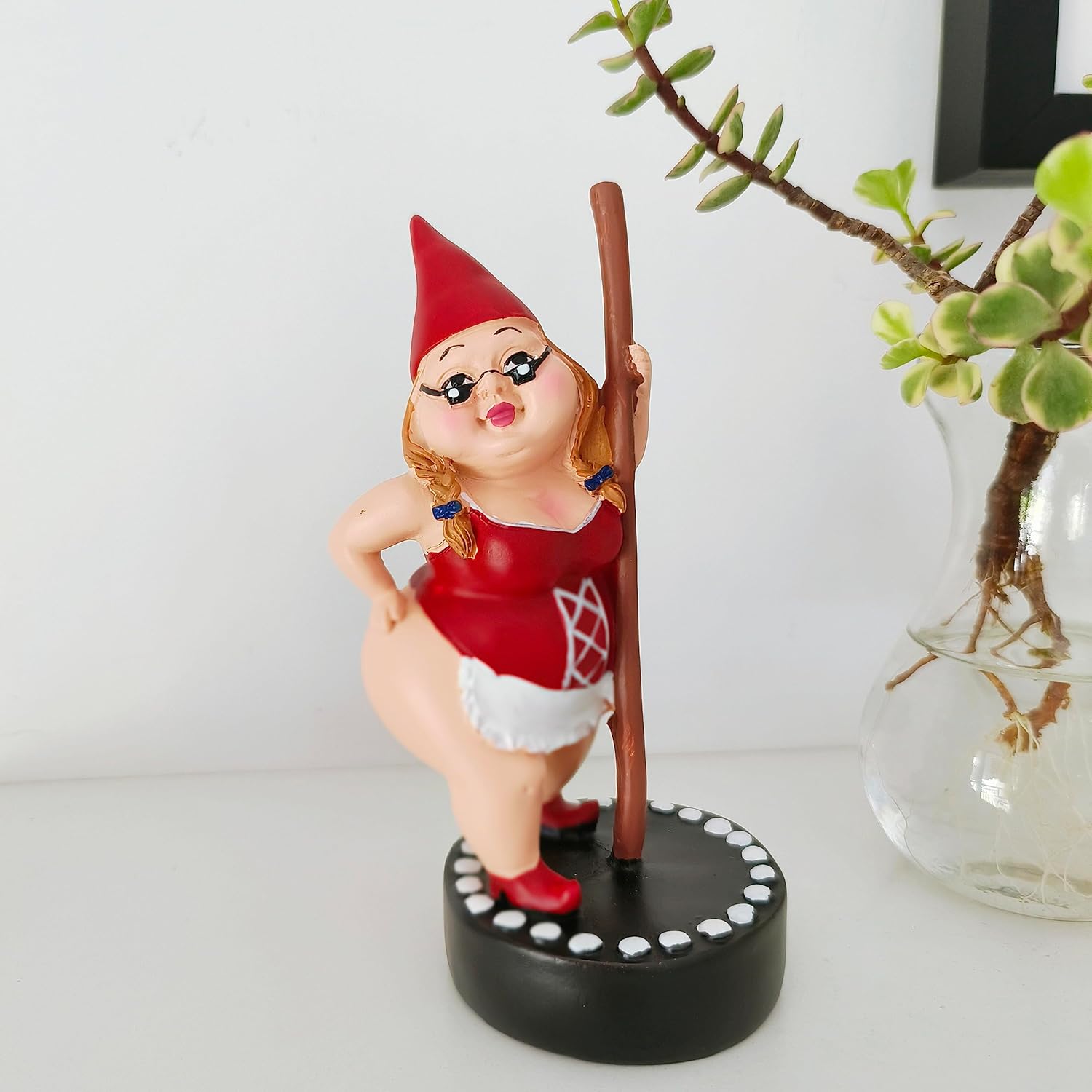 Funny Pole Dancing Gnome Statue Naughty Garden Decor Resin