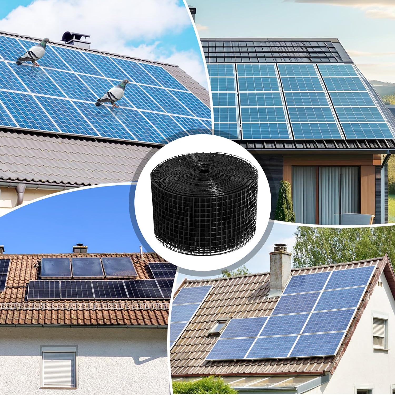 100ft Solar Panel Bird Mesh Kit 6in PVC Coated Pigeon Guard
