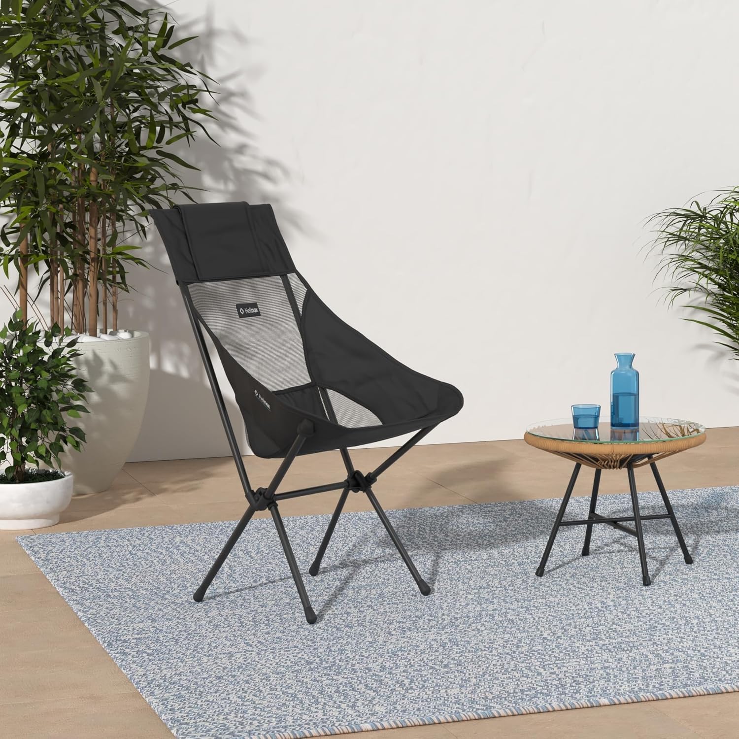 High Back Camping Chair Compact Foldable Black