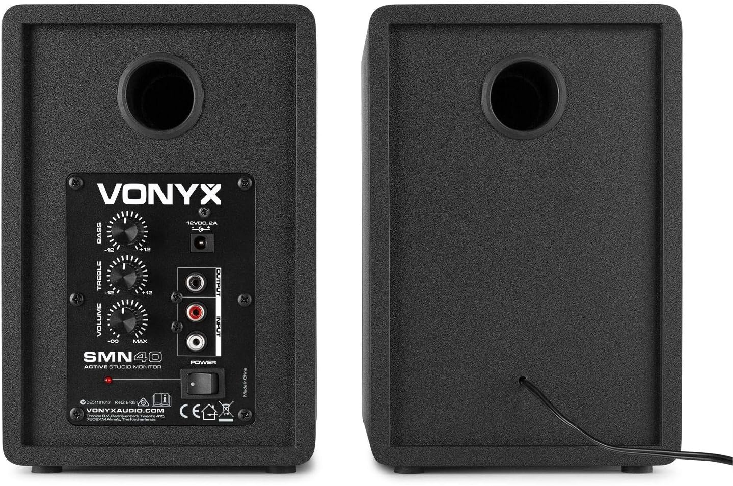 Studio Monitor Speakers 4 Inch Powered 100W Bluetooth Audio Pair
