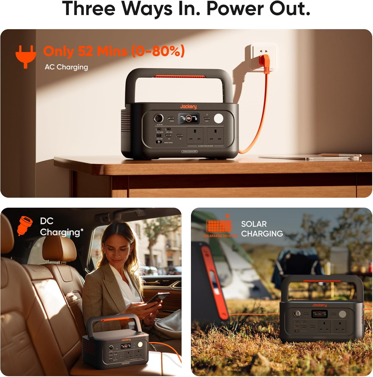 500W Portable Power Station 512Wh Solar Generator w 100W Panel UPS