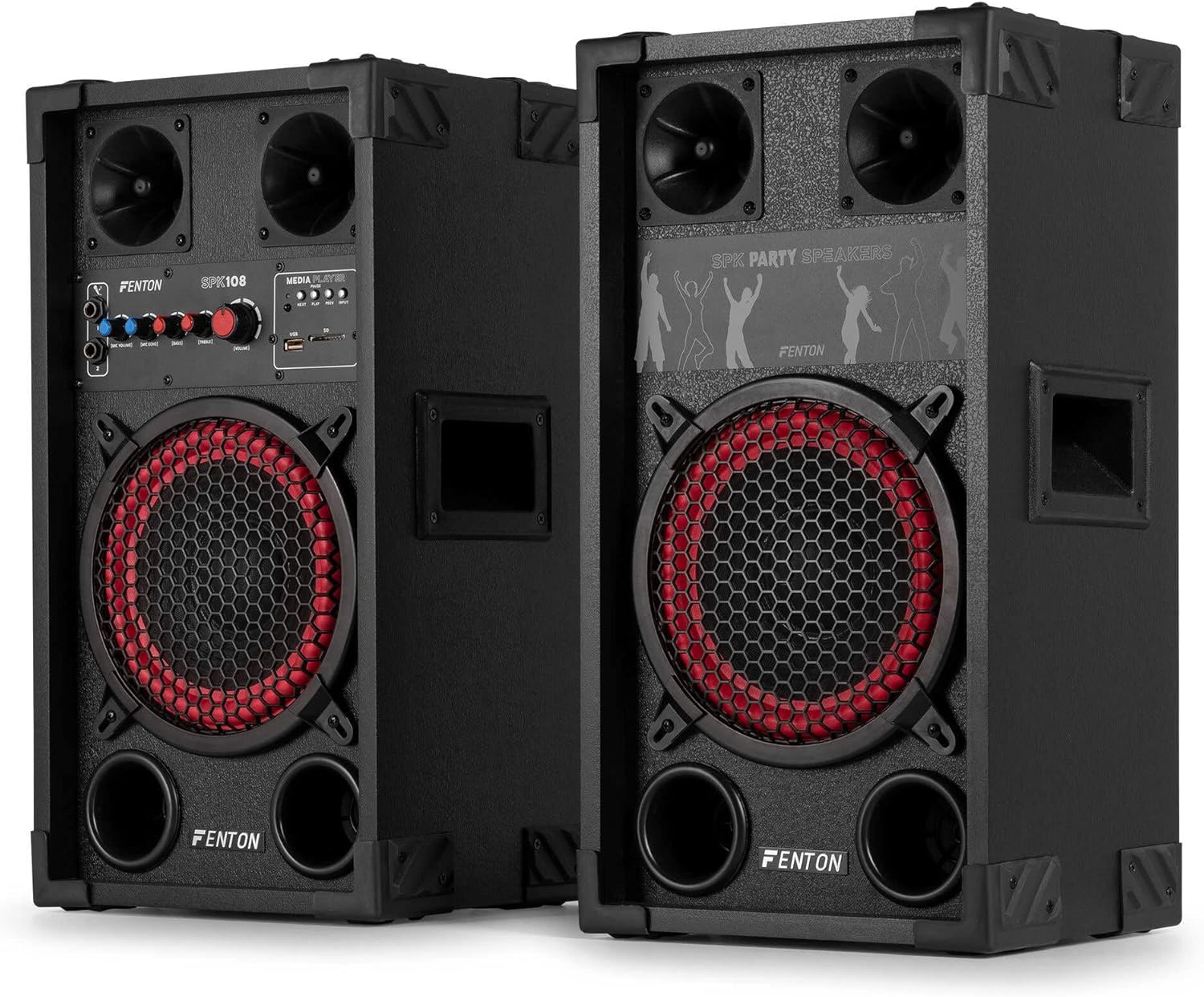 Bluetooth Party Speaker Set 400W 8 Inch LED DJ Home Audio