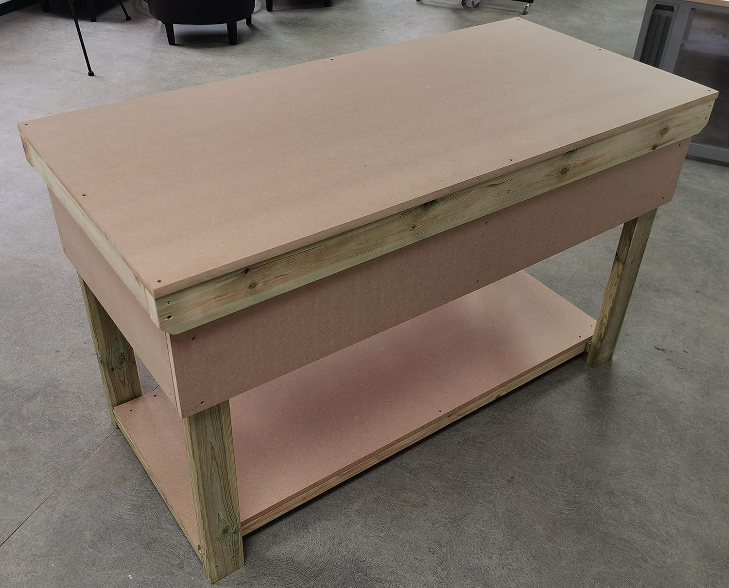 4FT Heavy Duty Wooden Workbench Garage Table w/Drawers