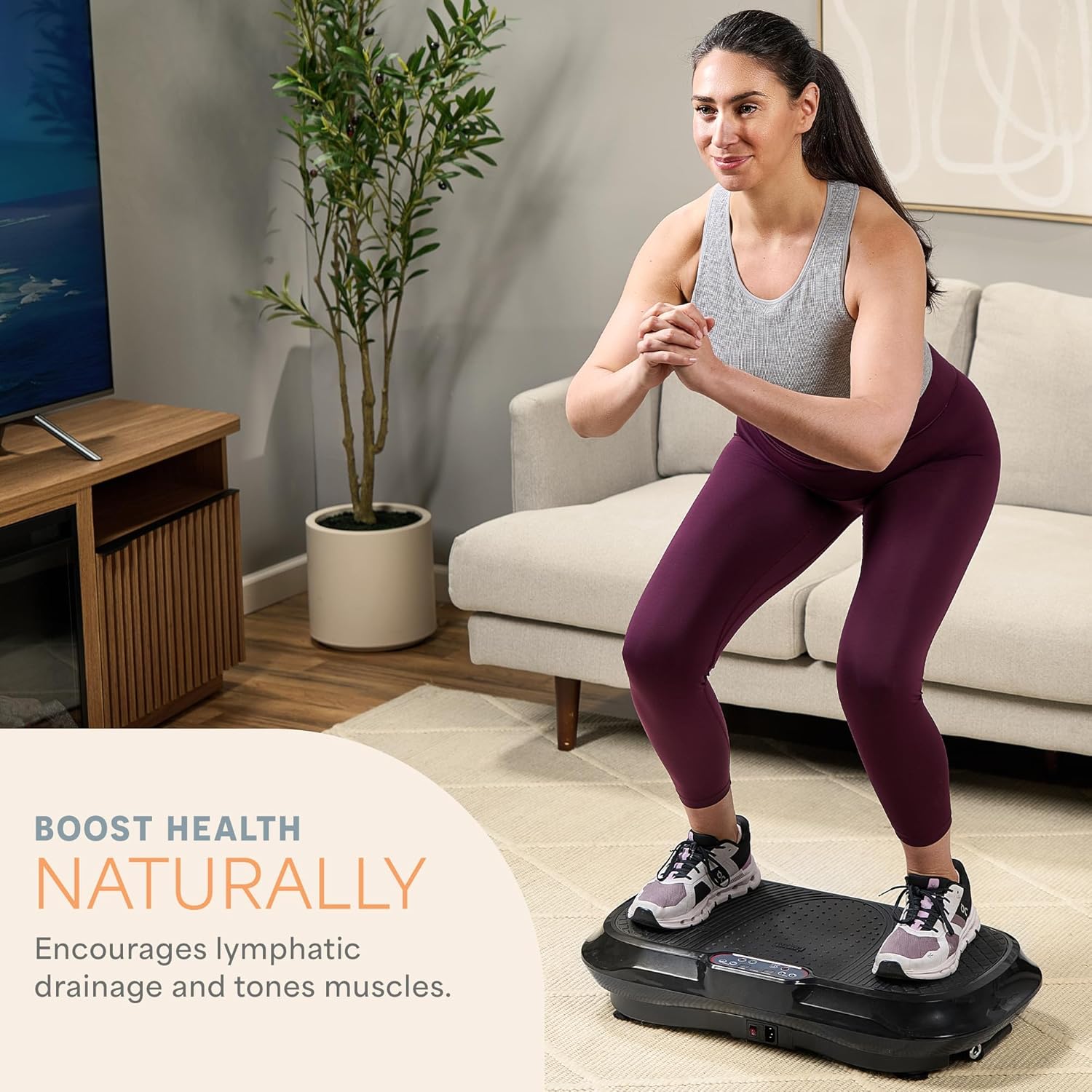 Vibration Plate Exercise Machine 99 Speed Fitness Platform Bands