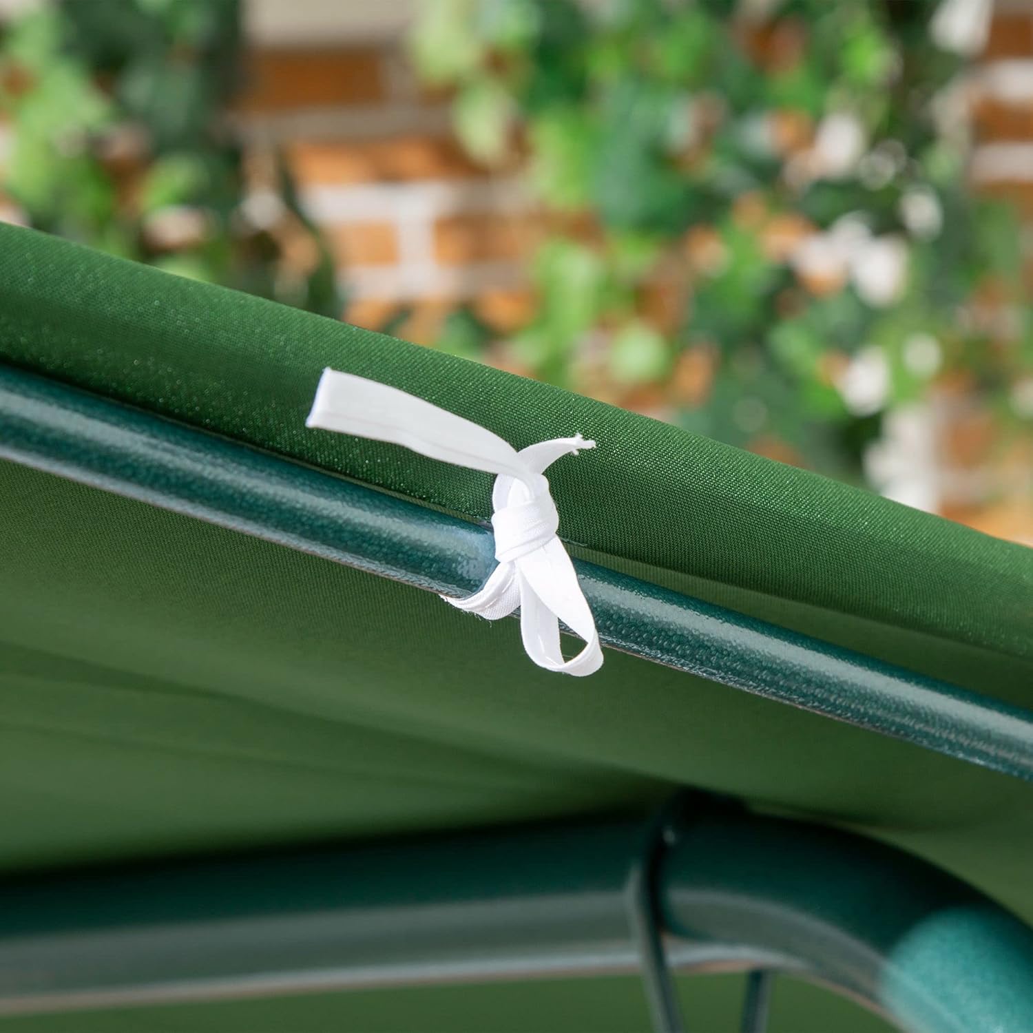 3 Seater Garden Swing Chair with Canopy Cushion Green