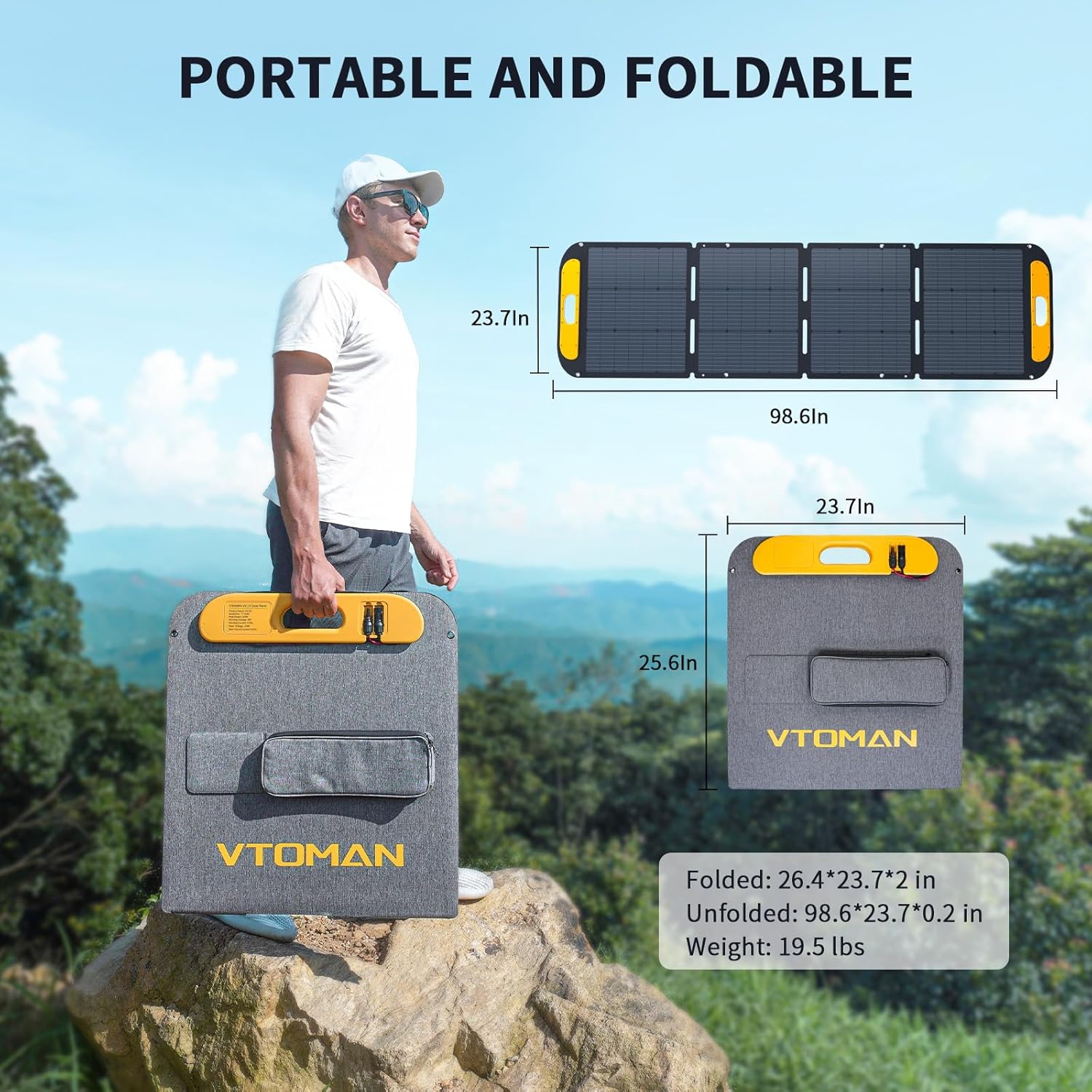 200W Foldable Solar Panel MC4 XT60 Anderson Camping