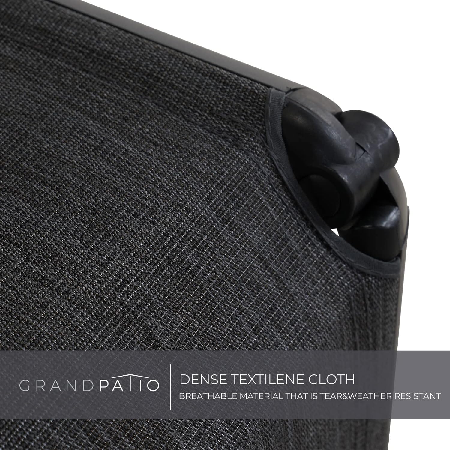 Foldable Sun Lounger Chair Black 6 Position Recliner