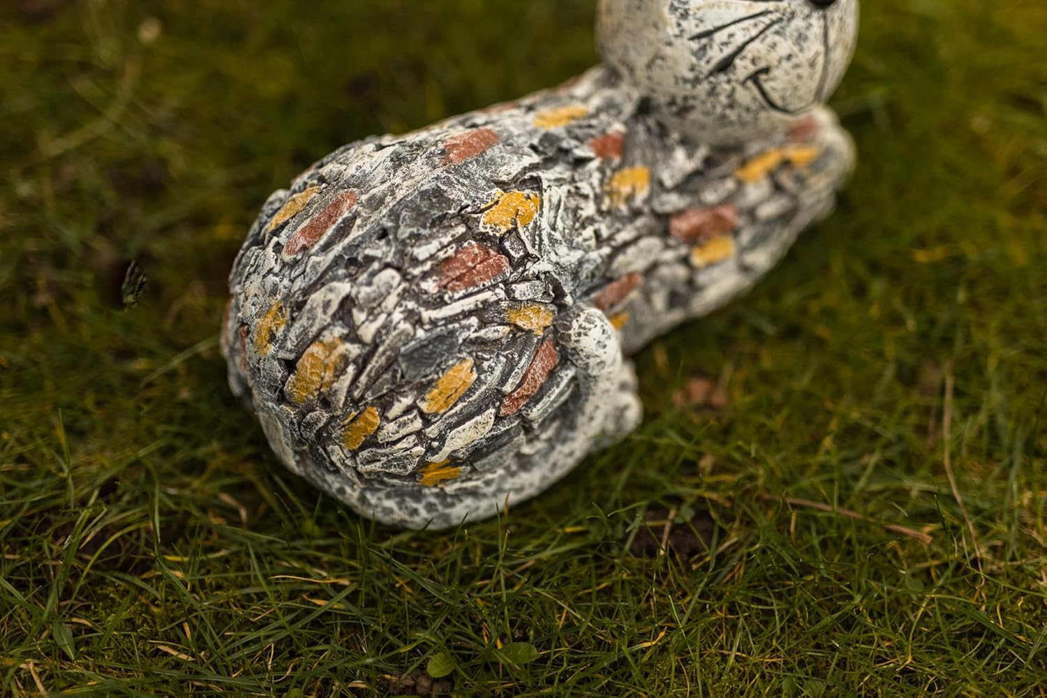 Cat Garden Statue Resin Stone Effect Outdoor Patio Decor Ornament